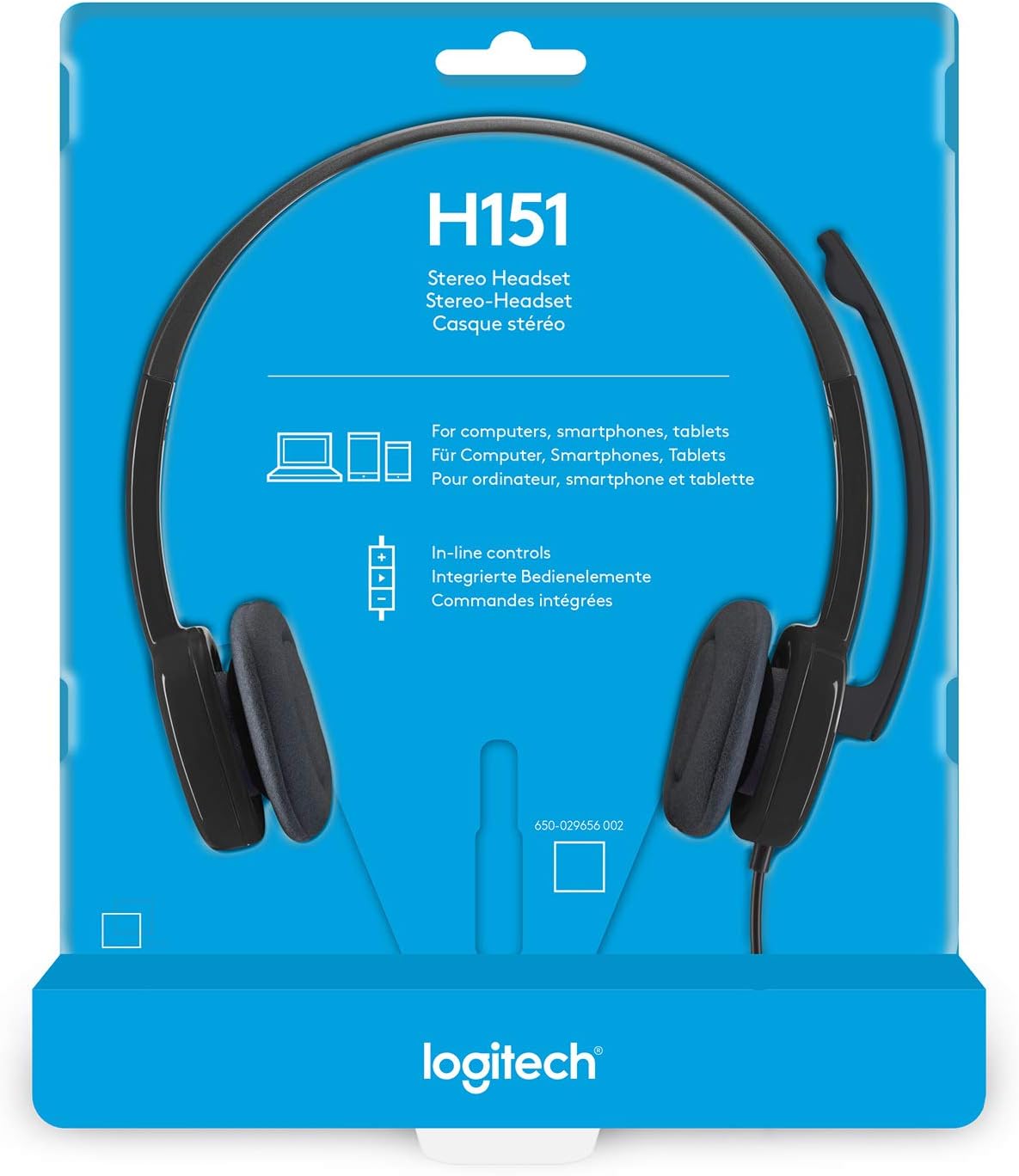 Logitech H151 Wired Headset, Stereo Headphones with Rotating Noise Cancelling Microphone