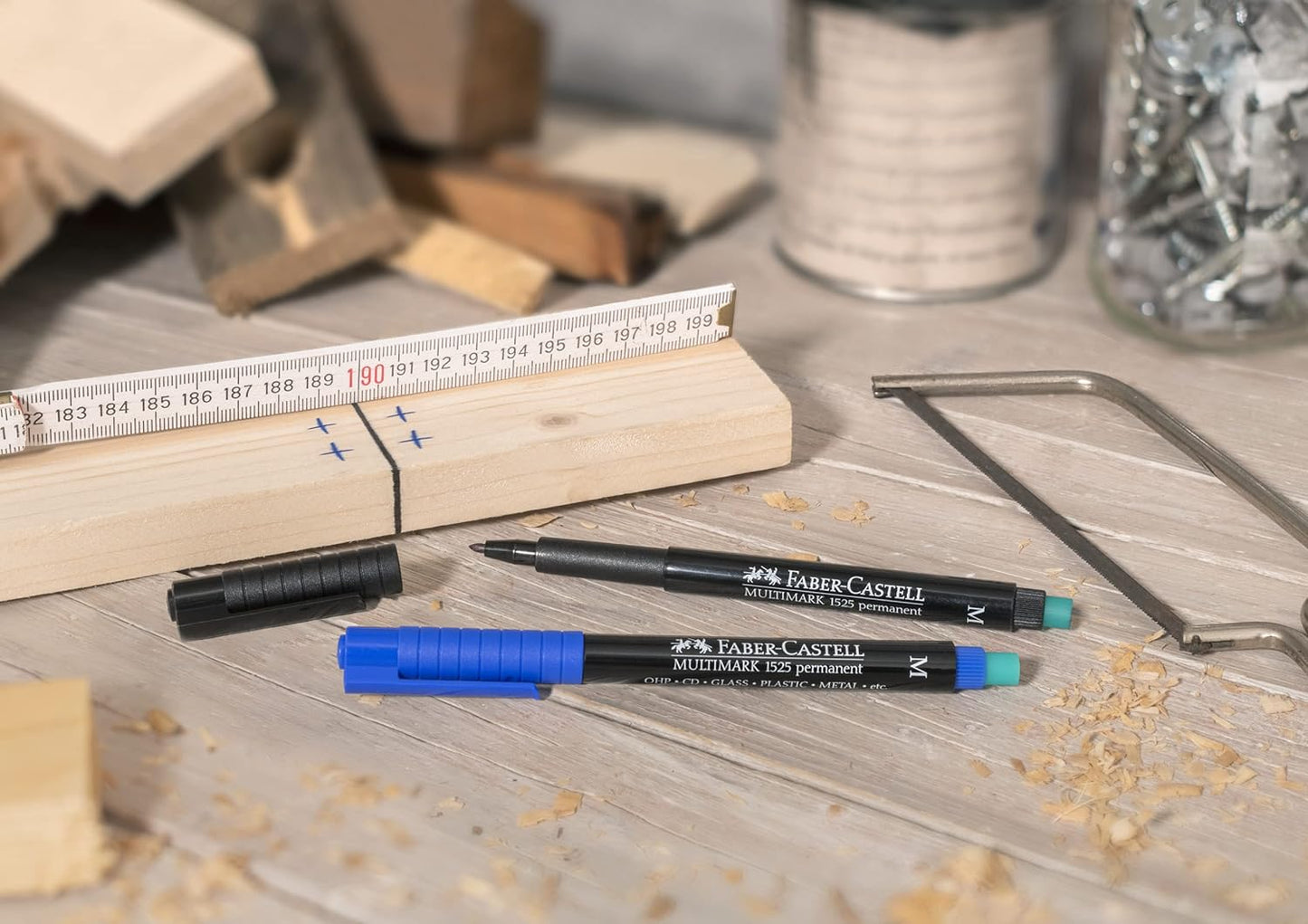 Faber Castell Multimark Marker Permanent, F, Black 10 Pcs Waterproof