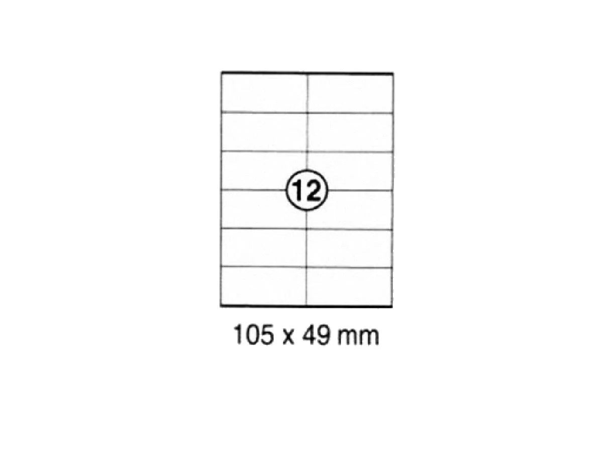 xel-lent 12 labels-sheet, straight corners, 105 x 49 mm, 100sheets-pack