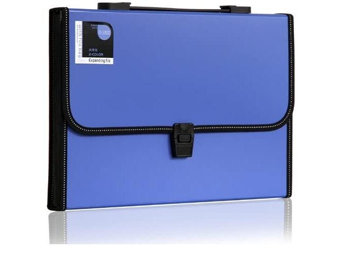 A4 Expanding File Twin Colour 12 Pockets with Handle