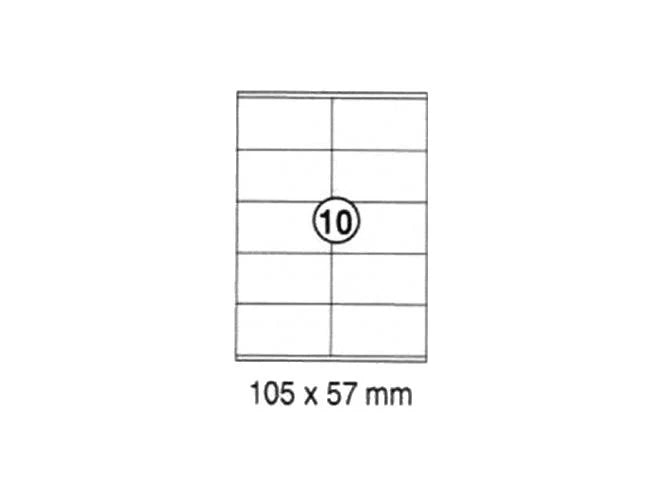 xel-lent 10 labels/sheet, straight corners, 105 x 57 mm, 100sheets/pack