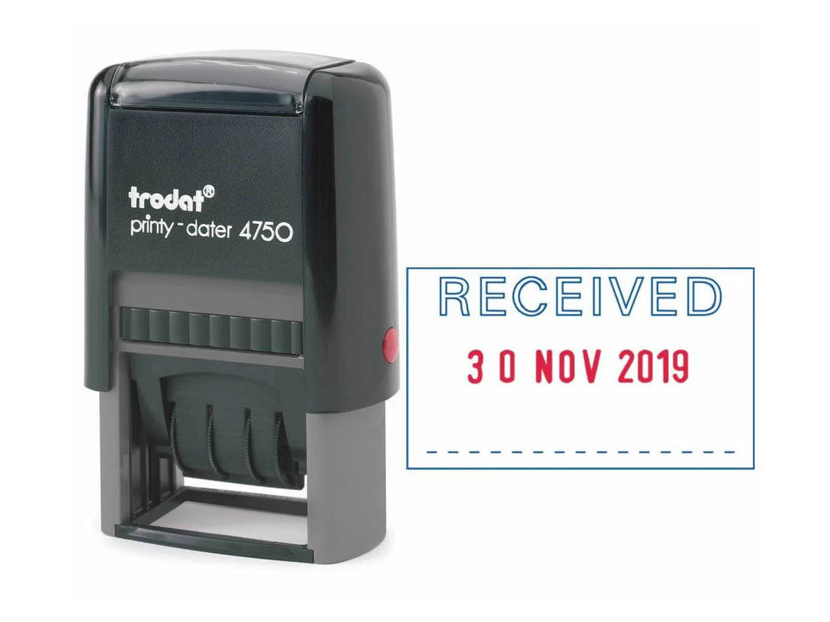 Trodat Printy 4750 Self Inking Dater Stamp "RECEIVED"