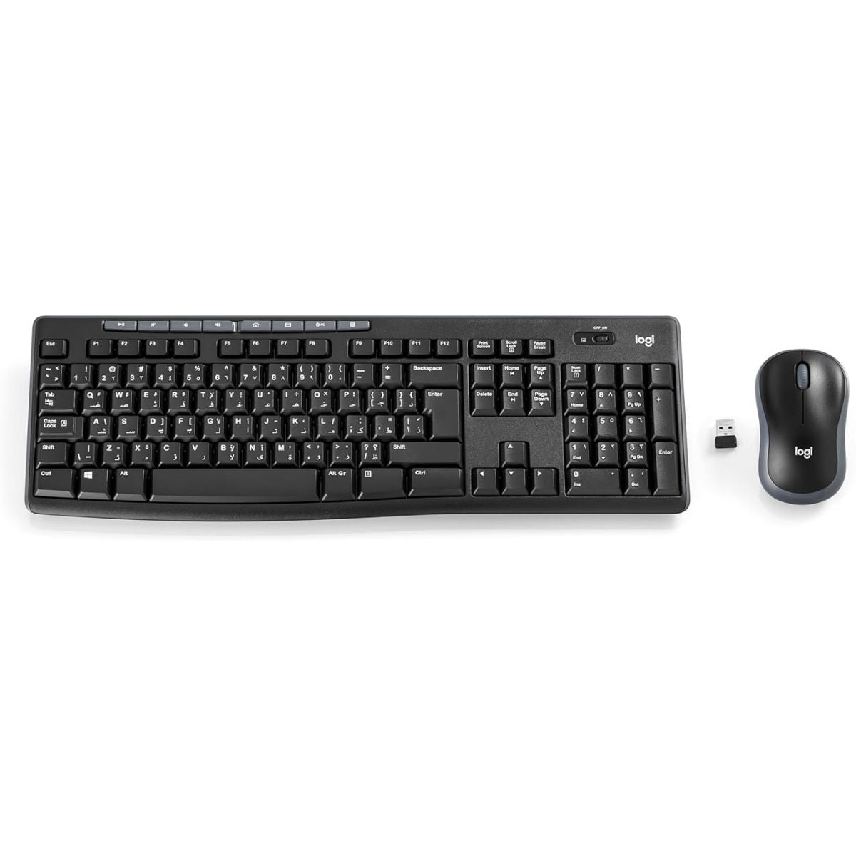 Logitech Mk270 Wireless Keyboard And Mouse Combo For Windows, 2.4 Ghz Wireless, Compact Wireless Mouse, 8 Multimedia And Shortcut Keys, 2-Year Battery Life, Pc/Laptop, English/Arabic