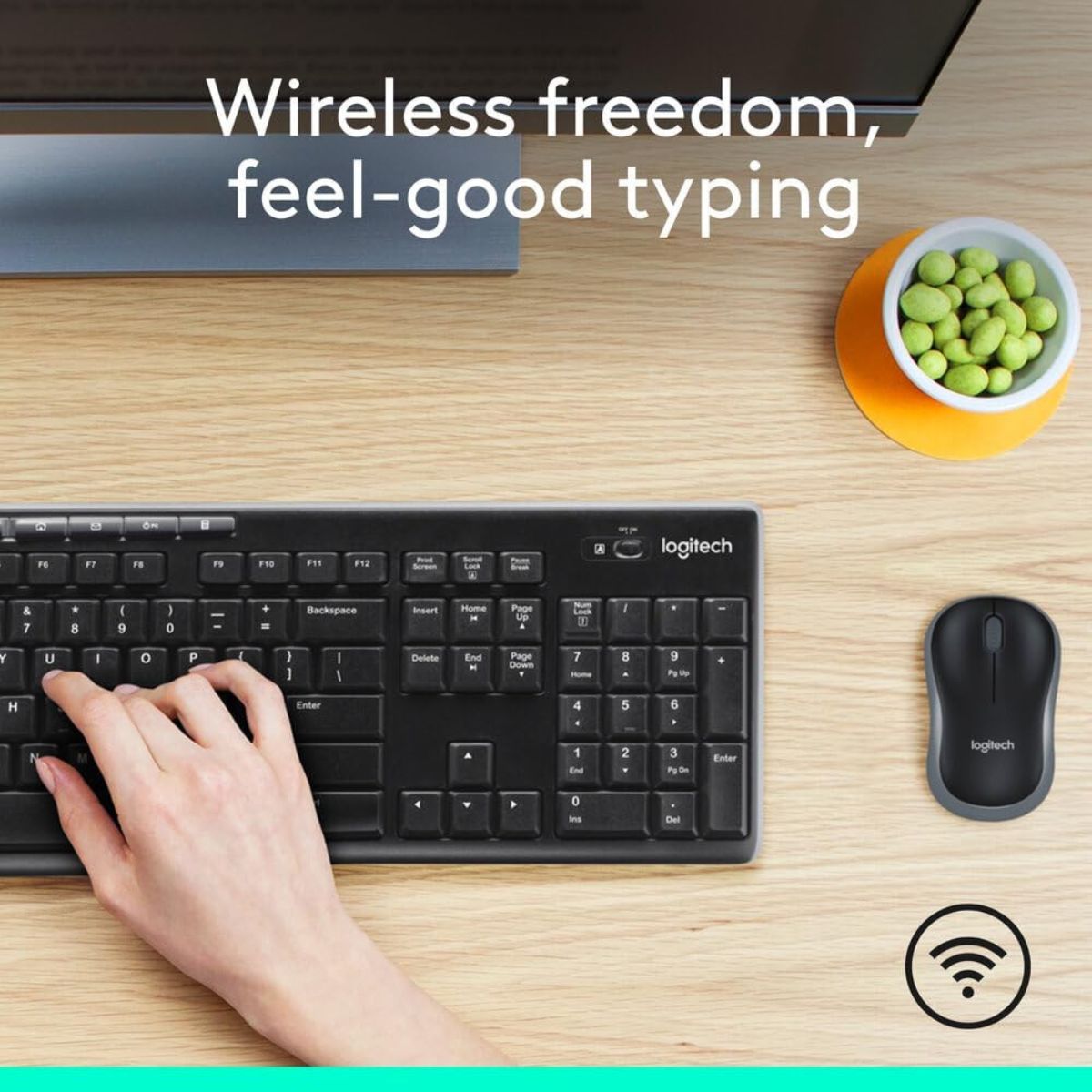Logitech Mk270 Wireless Keyboard And Mouse Combo For Windows, 2.4 Ghz Wireless, Compact Wireless Mouse, 8 Multimedia And Shortcut Keys, 2-Year Battery Life, Pc/Laptop, English/Arabic