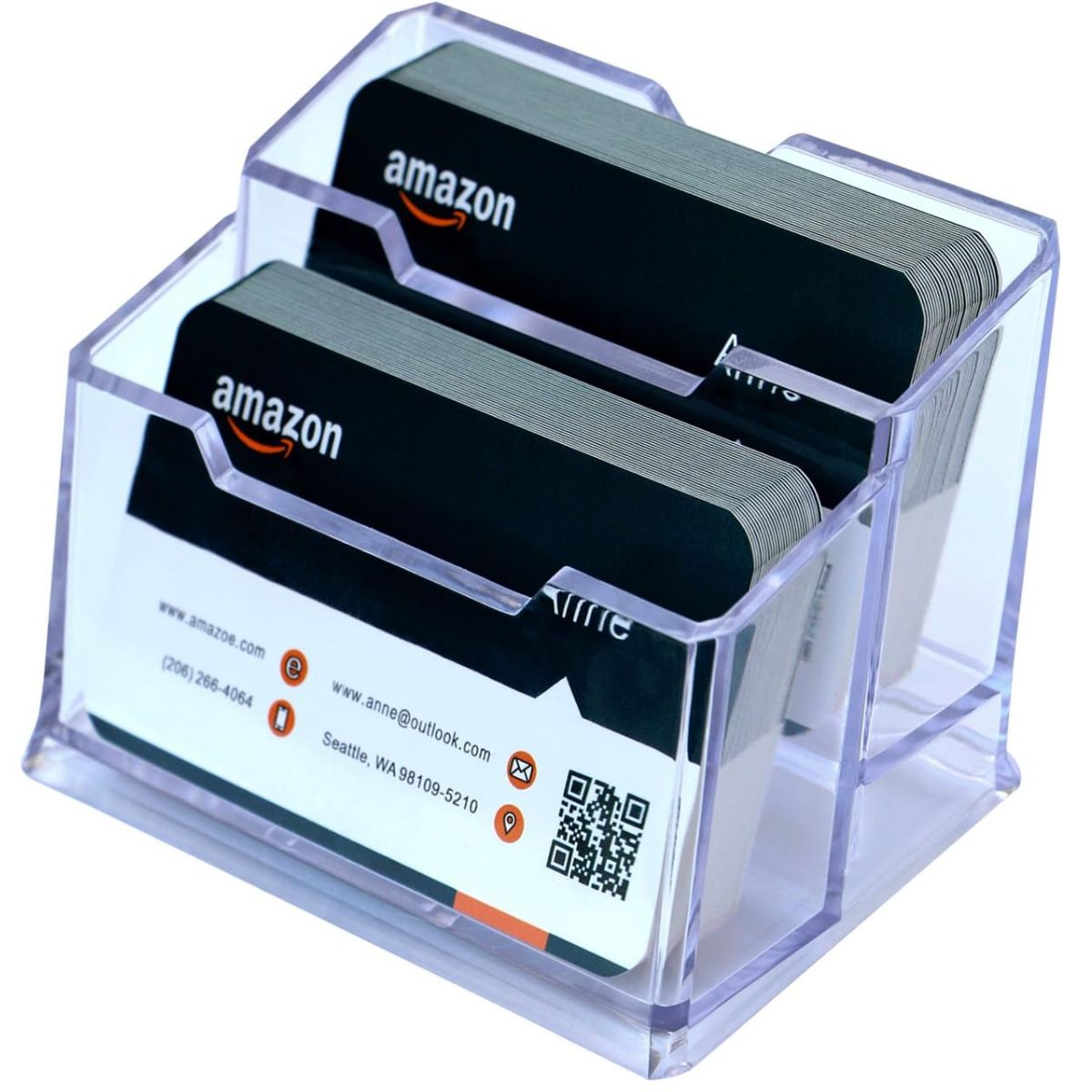 Business Card Holder 2 Tiers Acrylic Visiting Card Holder Stand