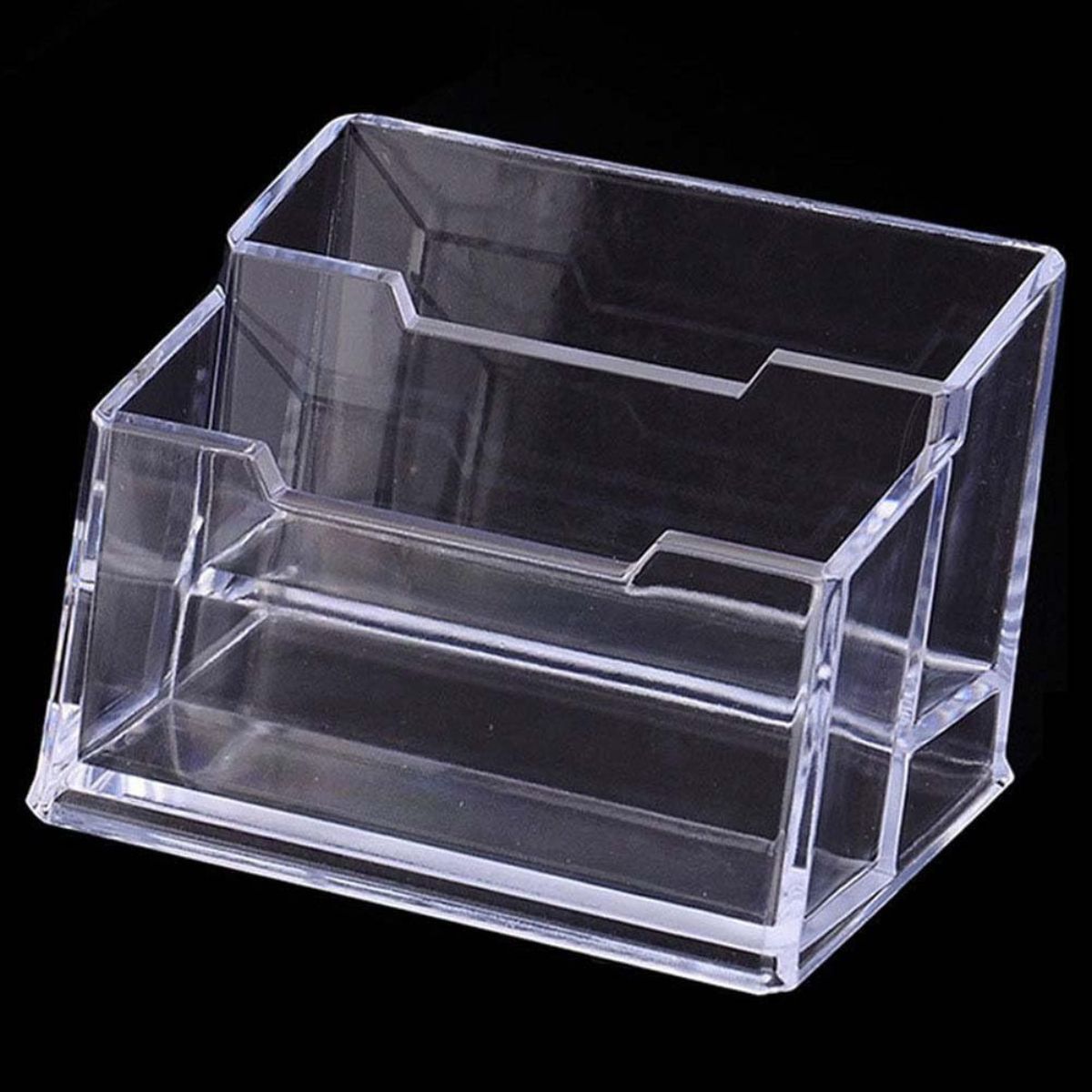 Business Card Holder 2 Tiers Acrylic Visiting Card Holder Stand