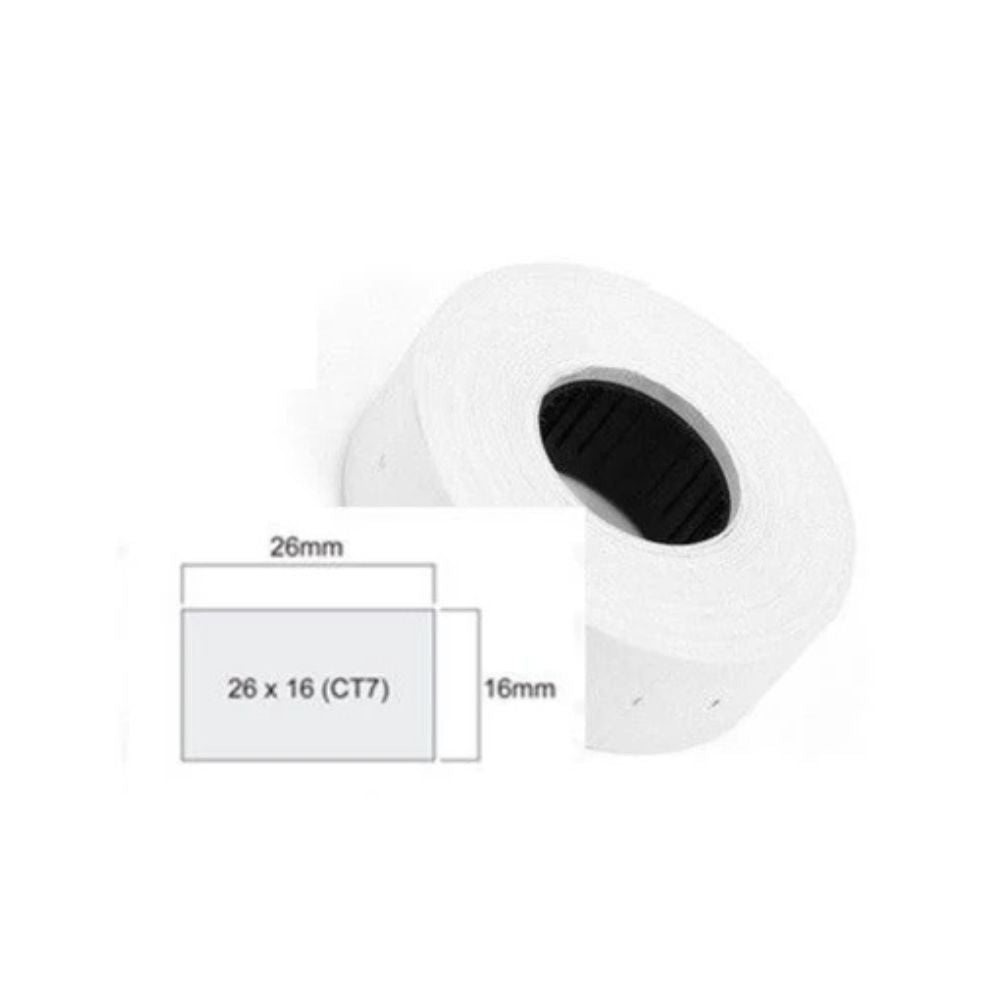 Box of 36 Rolls Blitz 2 Line Price Label Roll 26mm X 16mm 1000 Label Per Roll White
