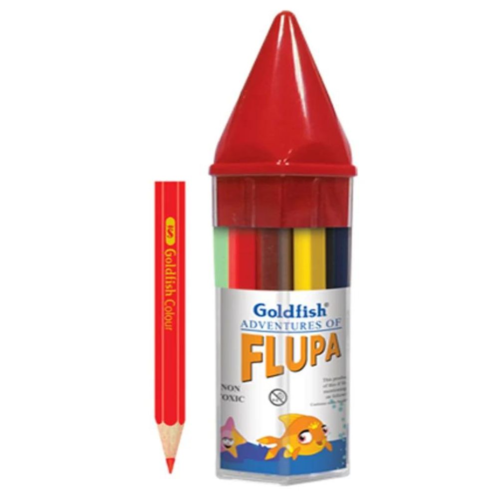 Colour Pencil Goldfish 12 Colours Plastic Can