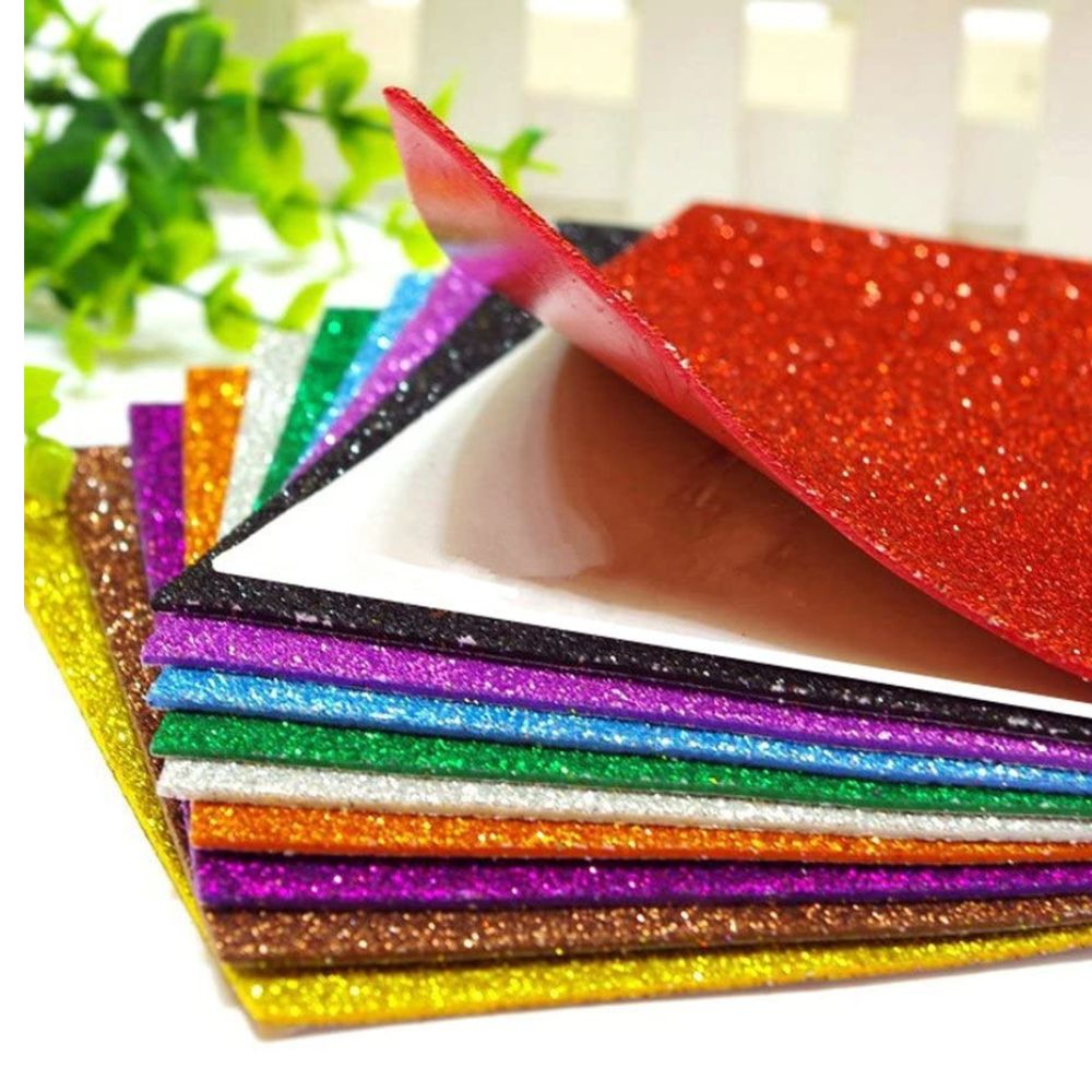 Foamic Sheet Glitter Multicolour A4 Size (Pack Of 10 Sheets)