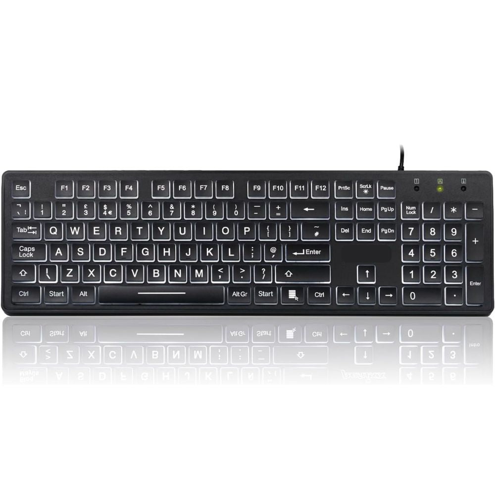 Keyboard With White LED Backlit