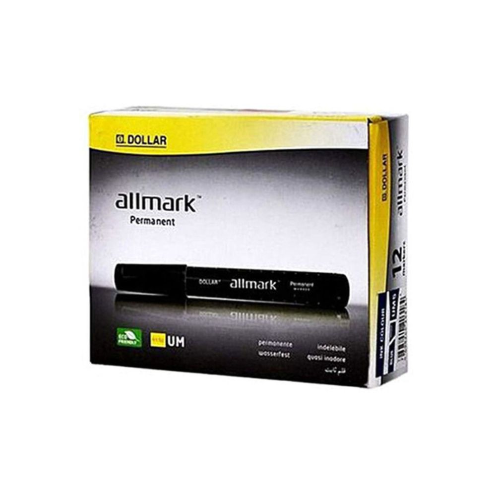 Permanent Marker Dollar Black Round Tip (Pack Of 12)