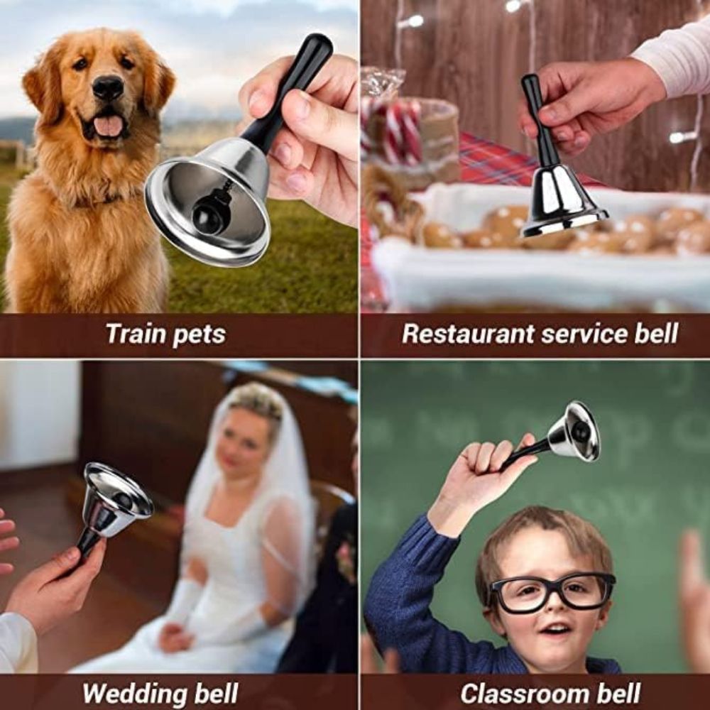 Hand Bell, Stainless Steel Loud Calling Hand Bell