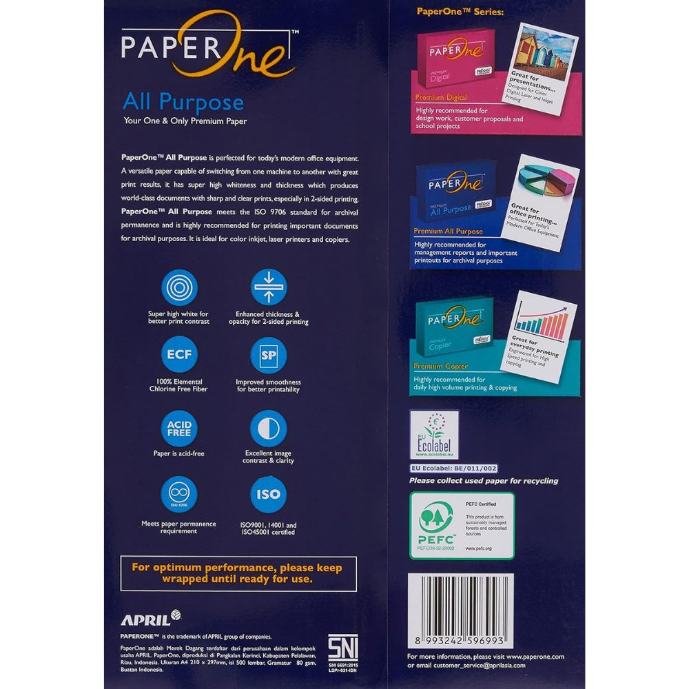 A4 Paper One 80 Gram Box Of 5 Reams