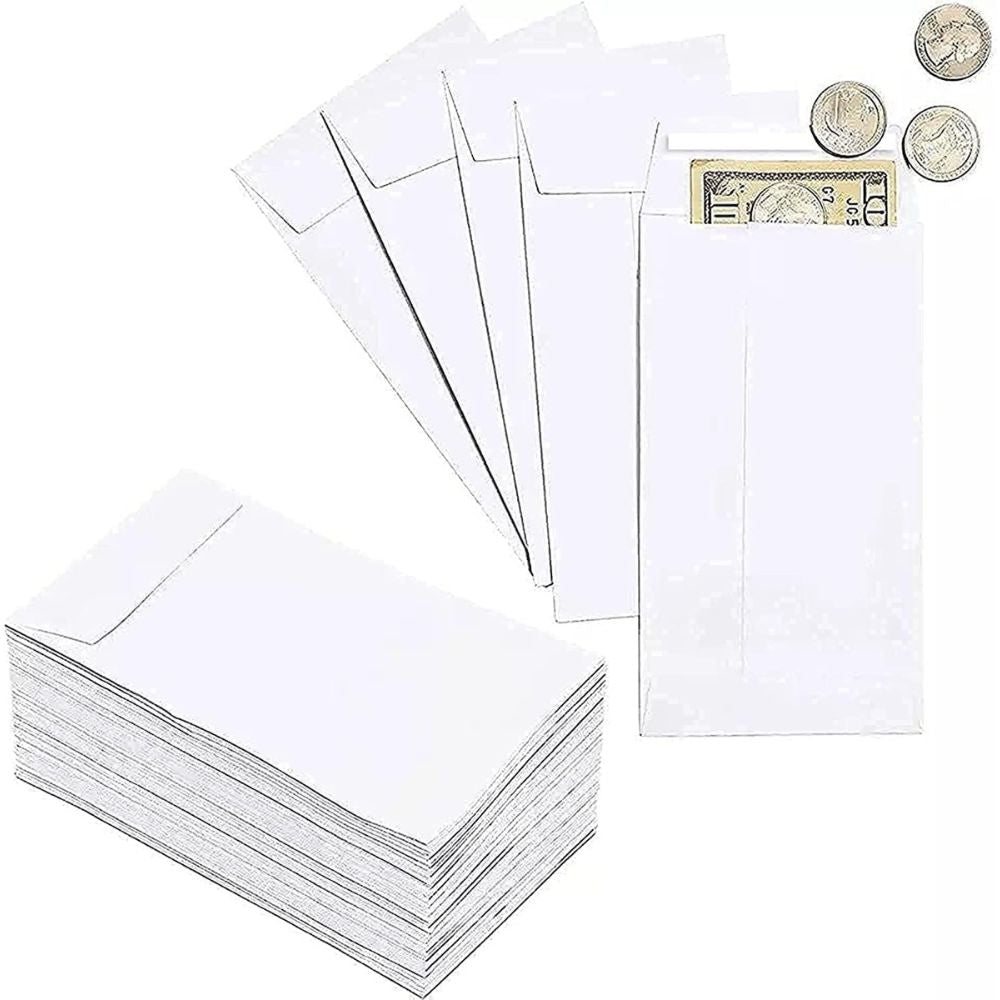 Cash Envelopes White 9X4 Self Adhesive 80 Gsm (Pack Of 50)