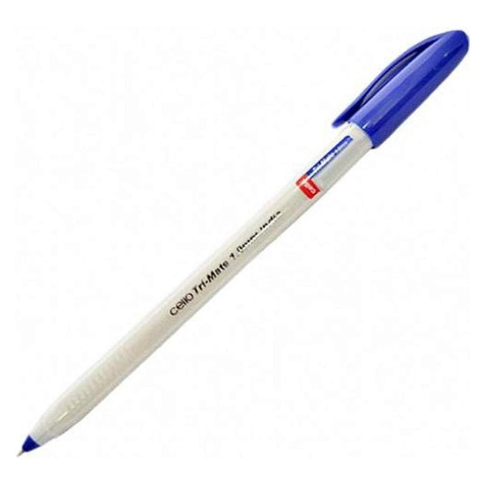 Cello Tri-Mate Ball Pen 1.0mm Blue (Pack Of 50 Pcs)