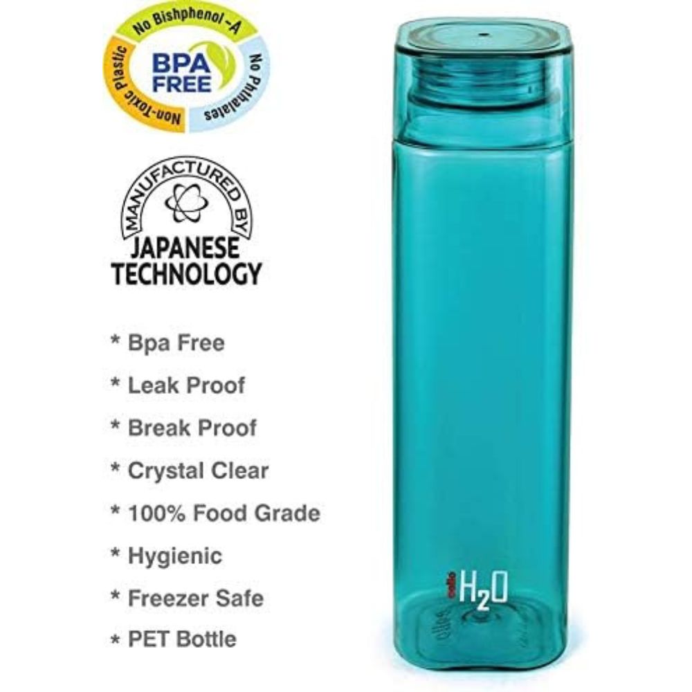 Cello H2O Plastic Water Bottle, 500ml, Set of 4, Assorted