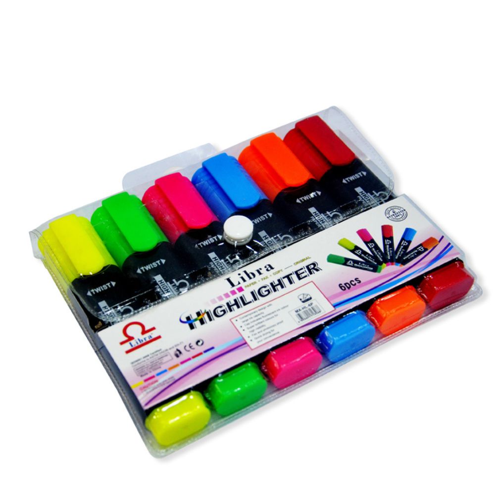 Highlighter Marker Libra Multicolour (Pack Of 6)