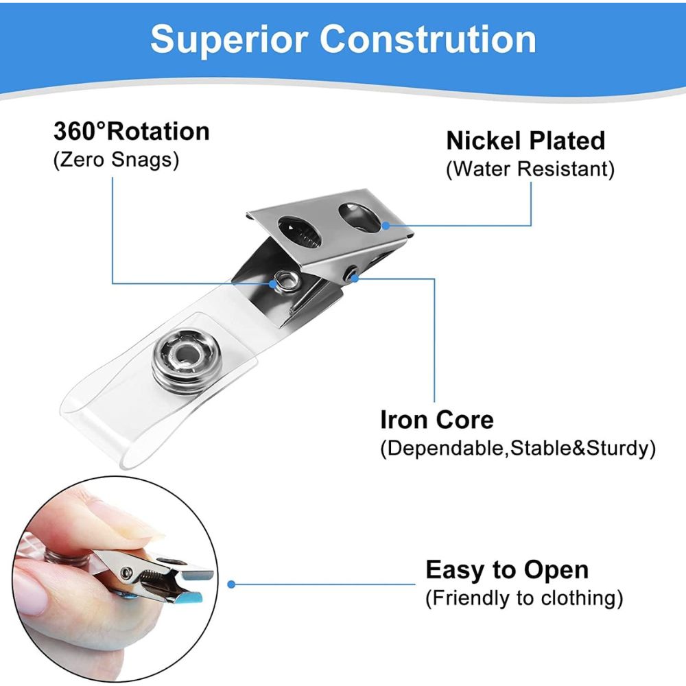 Metal Name ID Badge Clip (Pack Of 100)