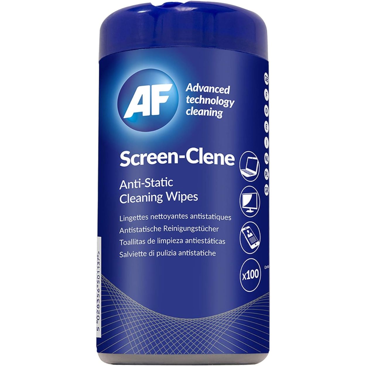 AF Anti Static Screen Cleaning Wipes - Pre-moistened for Computer, Laptop, TV, Tablets, Phone etc. Tub x100