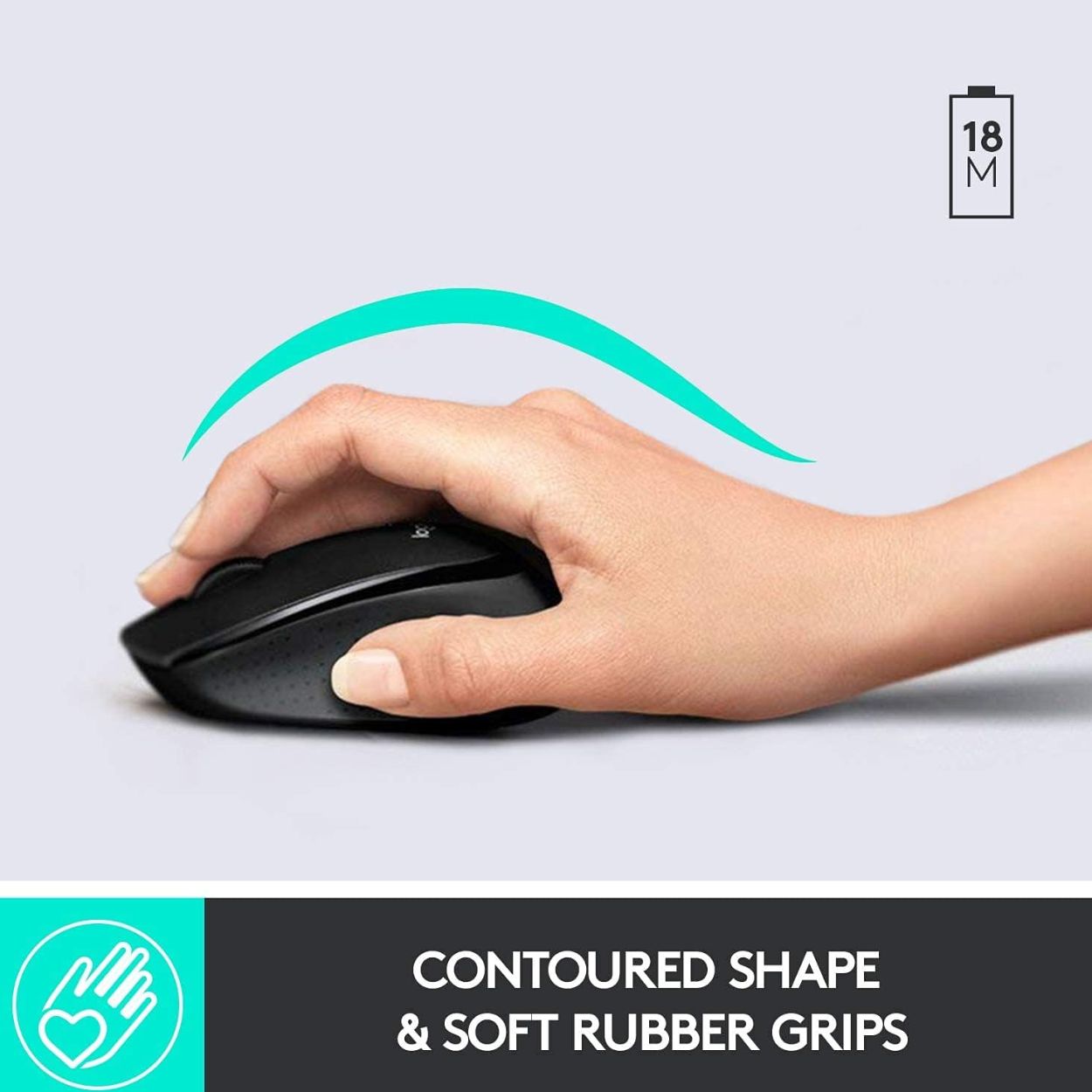 Logitech MK345 Wireless Keyboard and Mouse Combo, Full-Sized Keyboard with Palm Rest