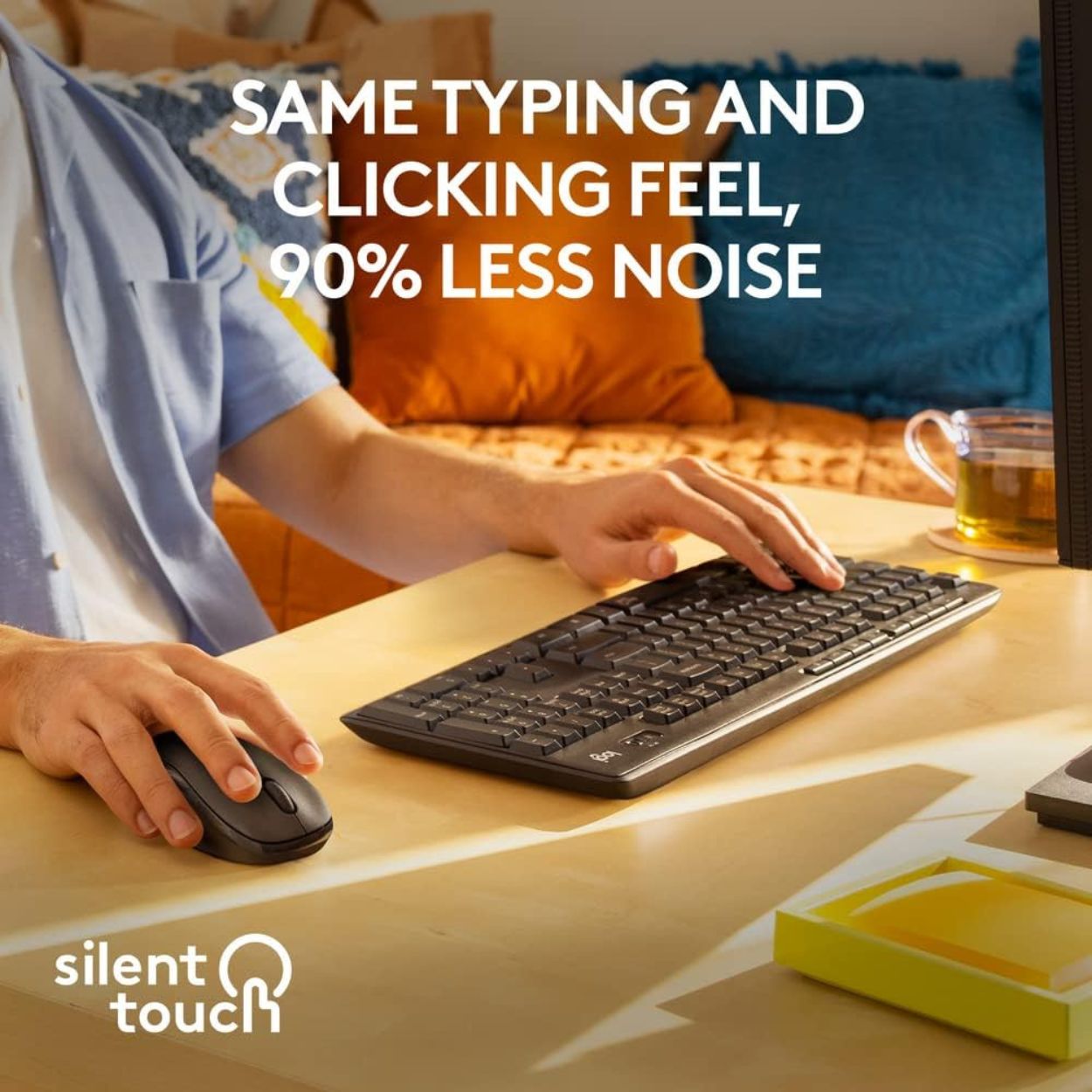 Logitech MK295 Silent Wireless Mouse & Keyboard Combo with SilentTouch Technology