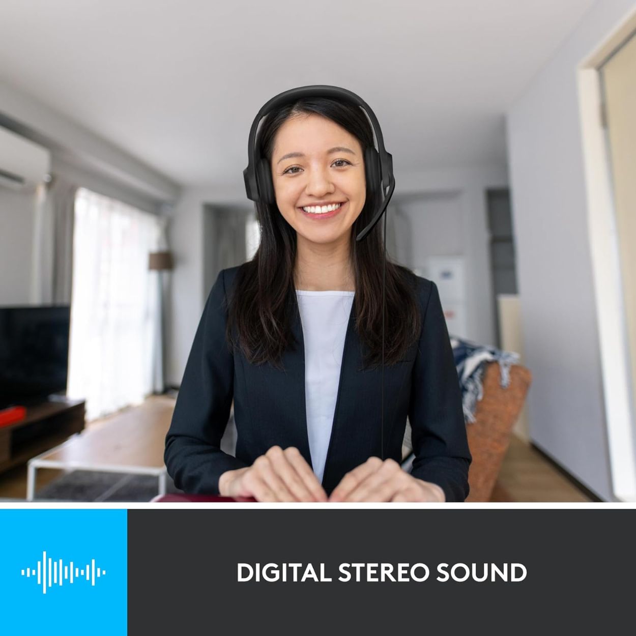 Logitech H390 Wired Headset for PC/Laptop, Stereo Headphones with Noise Cancelling Microphone