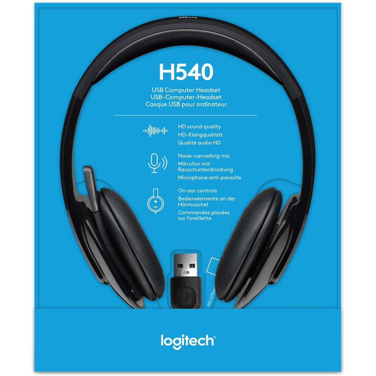 Logitech High-performance Wired USB Headset H540 for Windows and Mac Etc