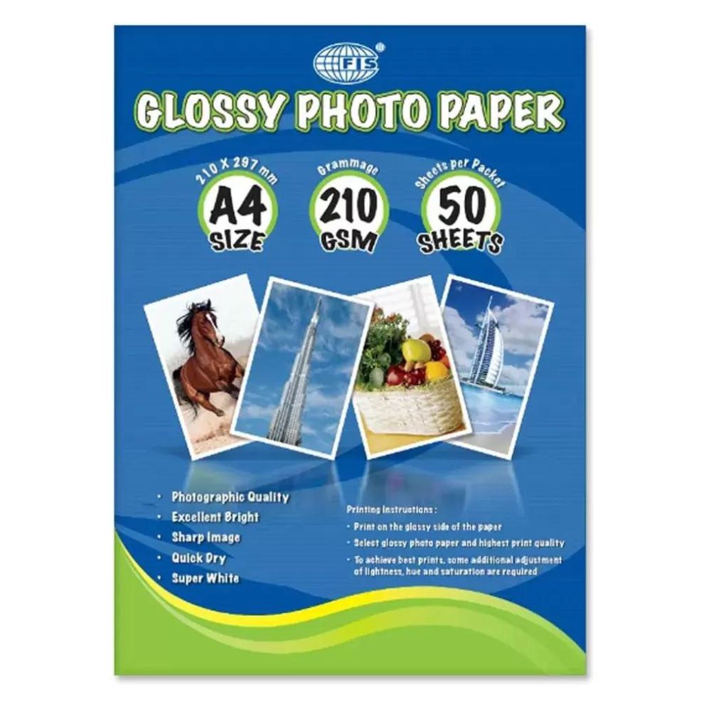 Glossy Photo Paper 2 Side Glossy Paper 210 Gram (Pack Of 50)