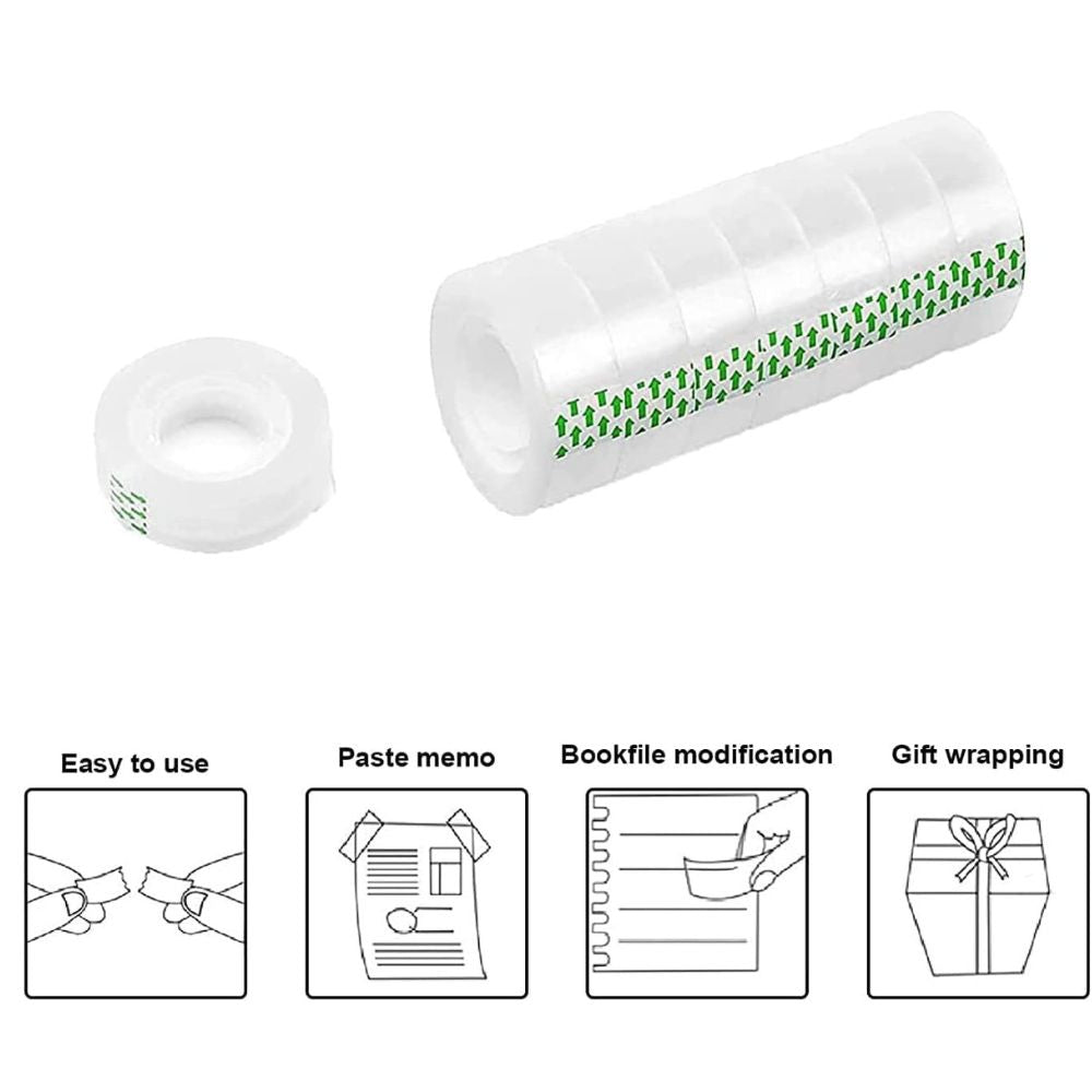 Clear Scotch Tape 1 Inch Small Size 35 Yards (Pack Of 10 Rolls)