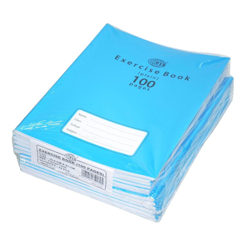 Exercise Books, Size 16.5x21cm, 100 Pages, Plain White Pages