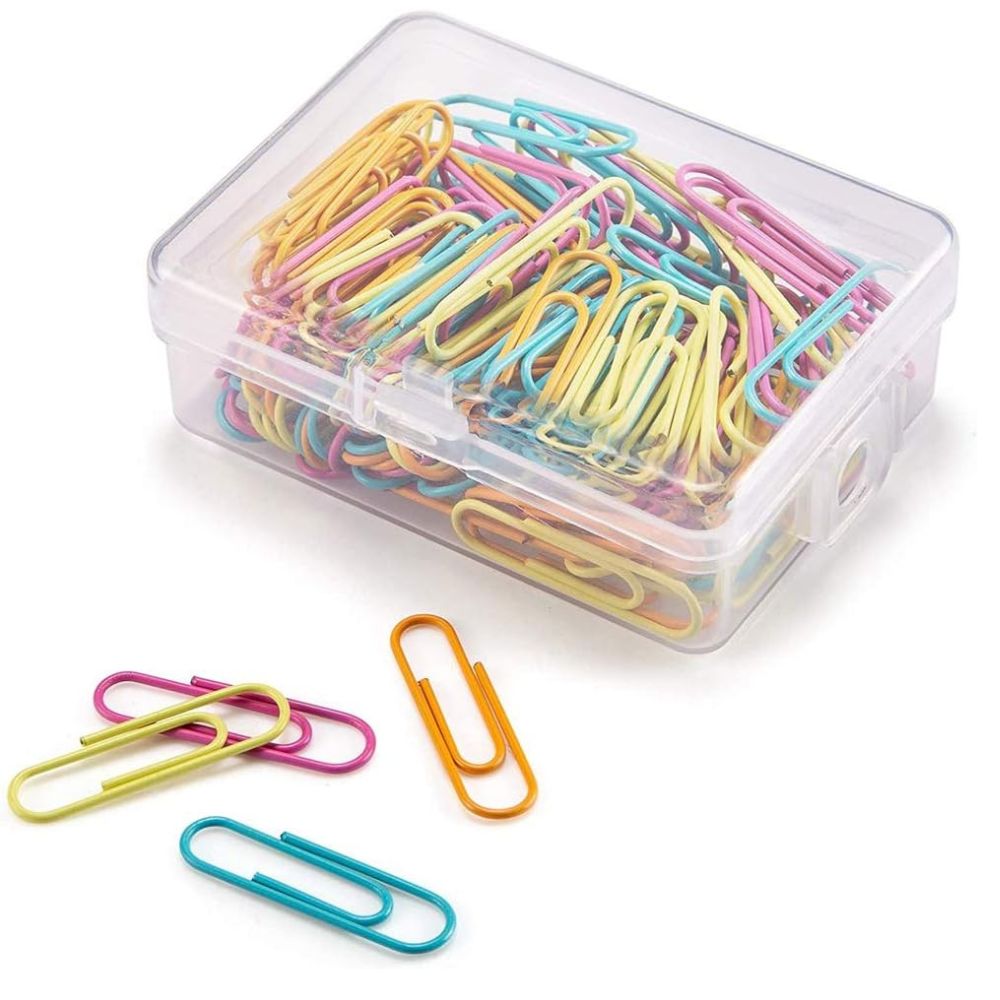 Paper Clips Gem Clips 28mm Assorted Colours (Pack Of 100 Clps)
