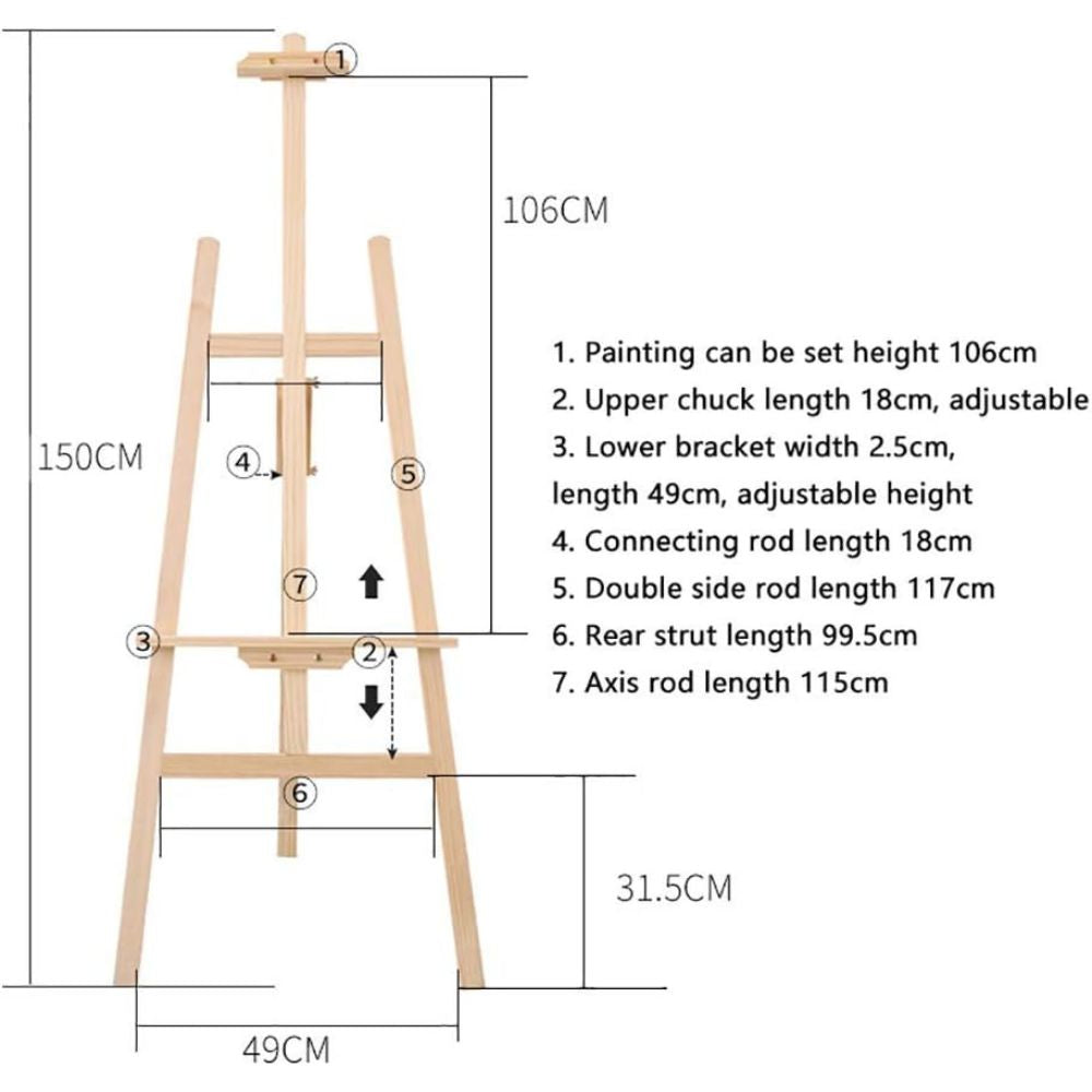 Easel Stand Art Easel,Wood Painting Display Holder Stand 150CM