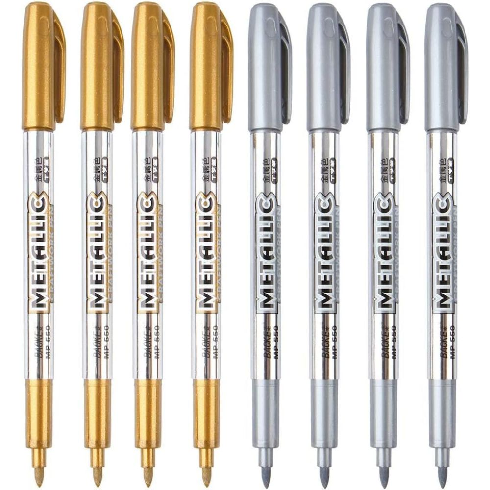 Metallic Markers Gold and Silver Metallic Permanent Markers (1 Pcs)