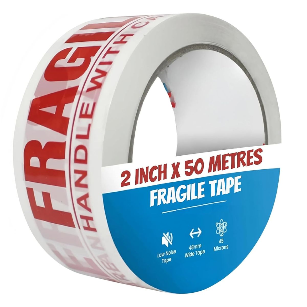 Fragile Tape 2 Inch Heavy Duty (48 MM x 50 Metres) Fragile Handle With Care