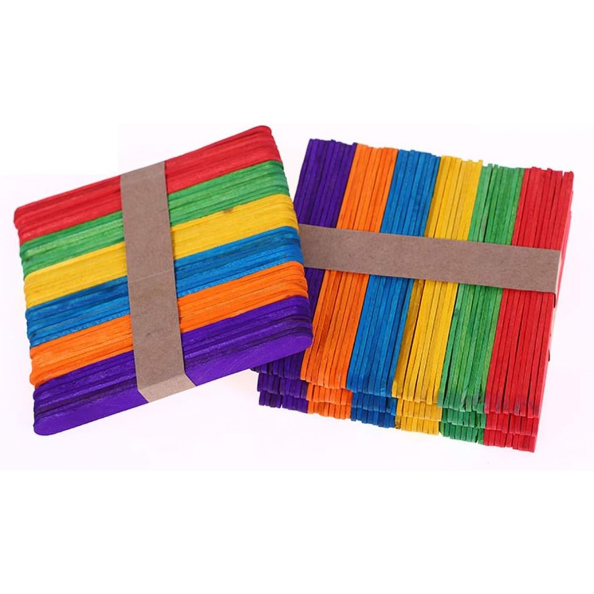 Ice Cream Sticks 1.5 CM (Pack Of 50) (Pack Of 100) (Pack Of 200) White & Coloured