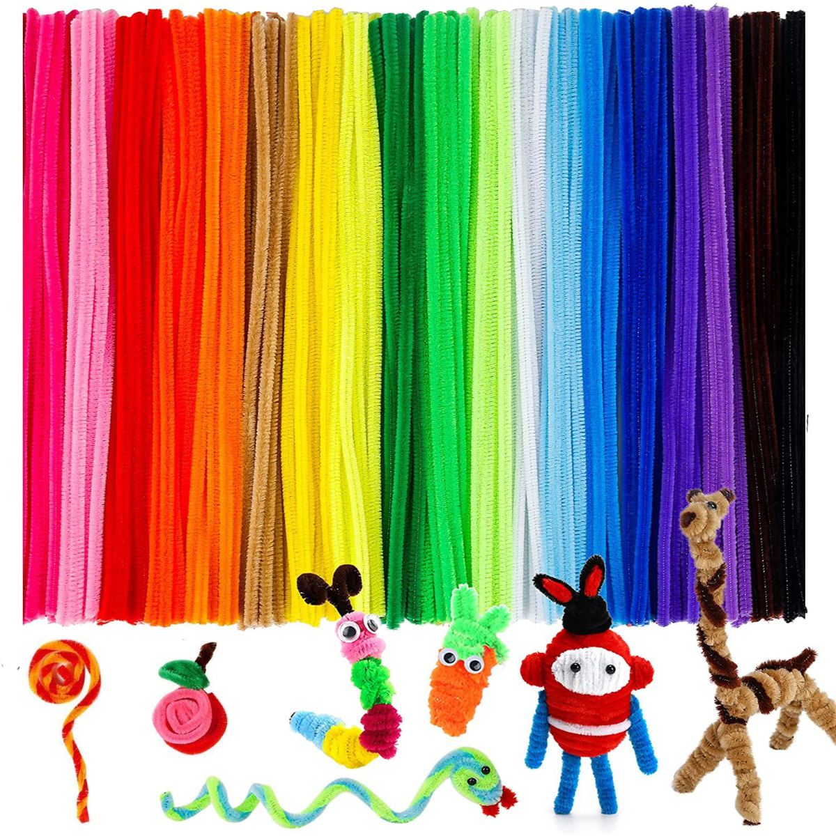 Pipe Cleaners Multi Colors 30cm For Arts and Crafts Kids DIY (Pack Of 200 Pcs)