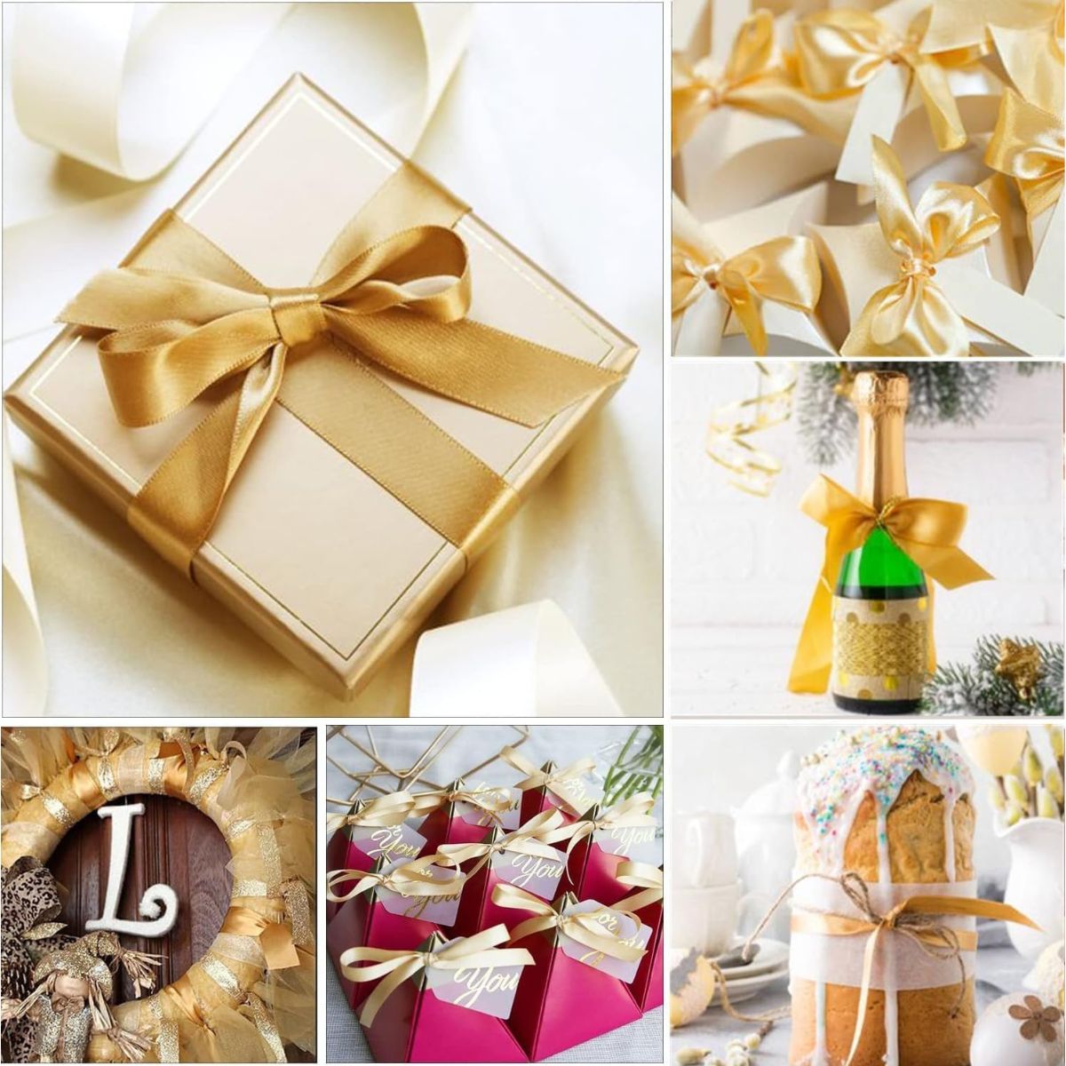 Double Face Satin Ribbon 1 Inch x 25 Yards Fabric Satin Ribbon for Gift Wrapping, Crafts