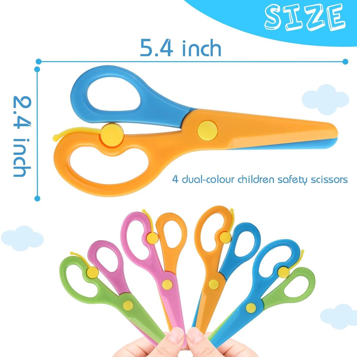 Kids Scissor Preschool Training Scissor Safety Scissors Pre-School Training 1 Pcs