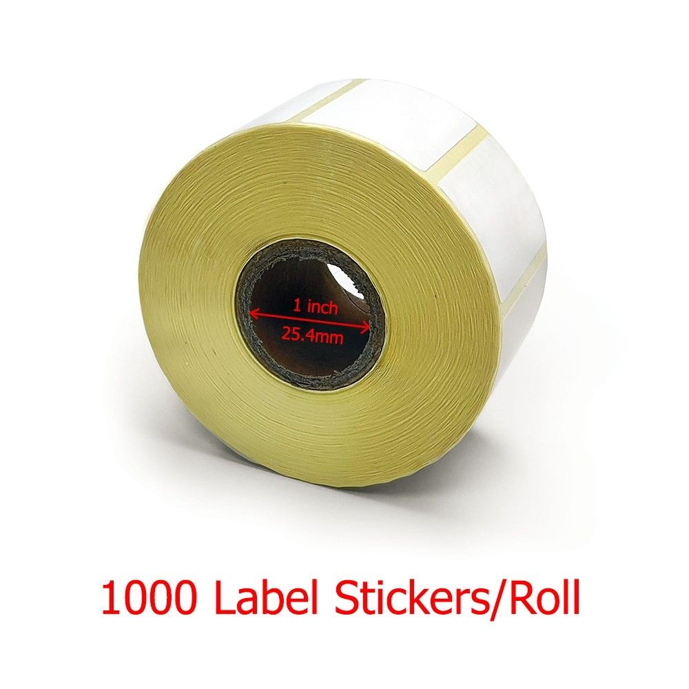 Barcode Printer Thermal Transfer Sticker Roll 1x1000 Pcs Roll 38x25mm (1" x 1.5") (Pack Of 10 Rolls)
