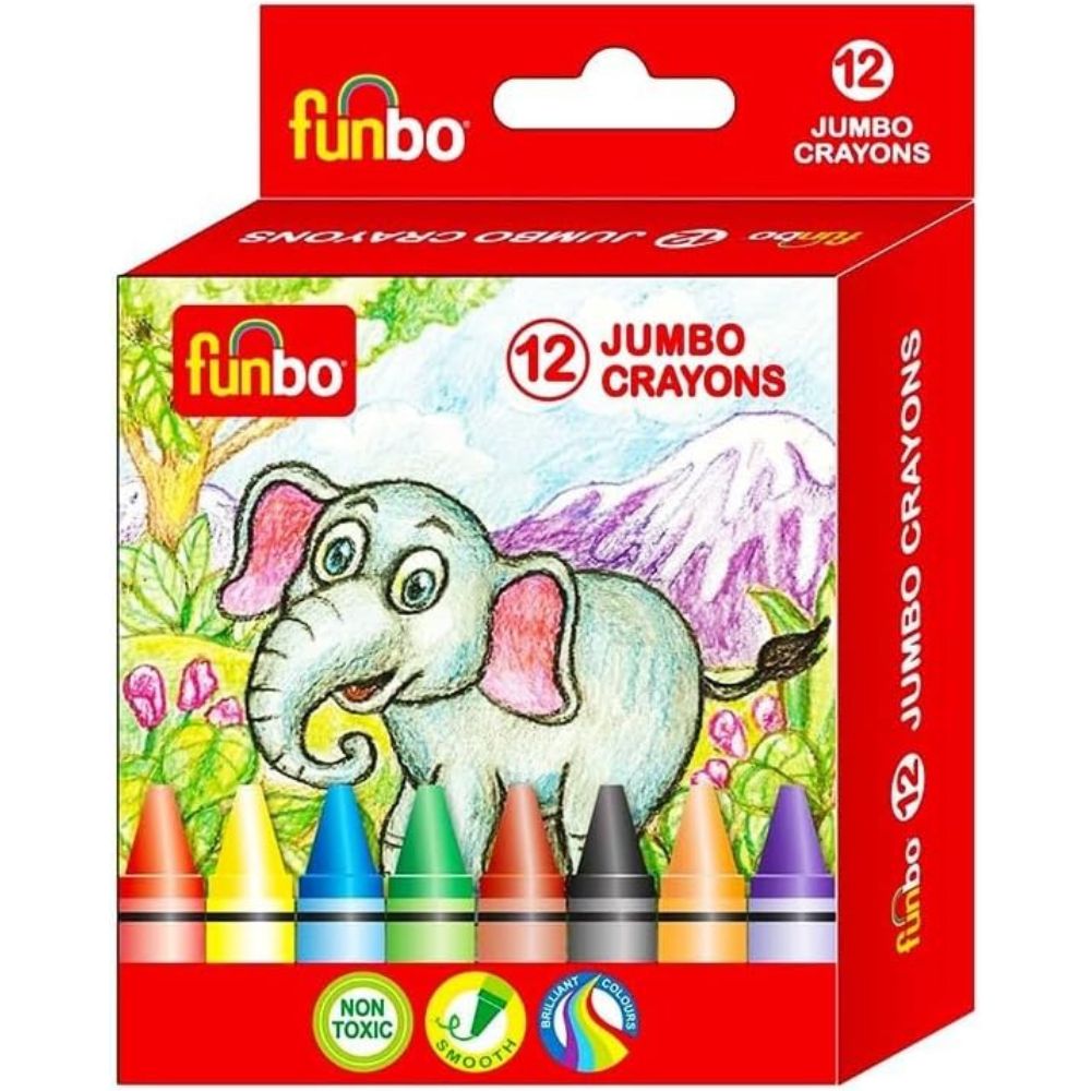Funbo Jumbo Crayons 12 Color Set