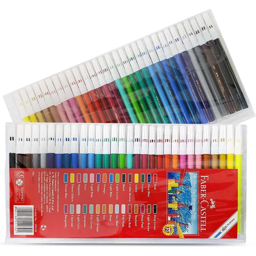 Faber Castell Fibre Tip Markers 12 / 20 / 30 Colours Set