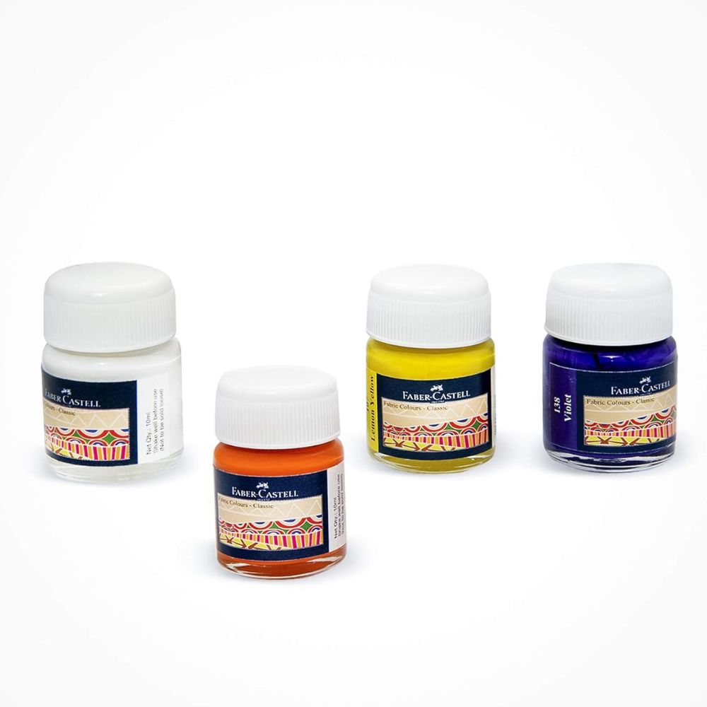 Faber Castell Fabric Colors 10ml In A Plastic Box (Pack Of 12)