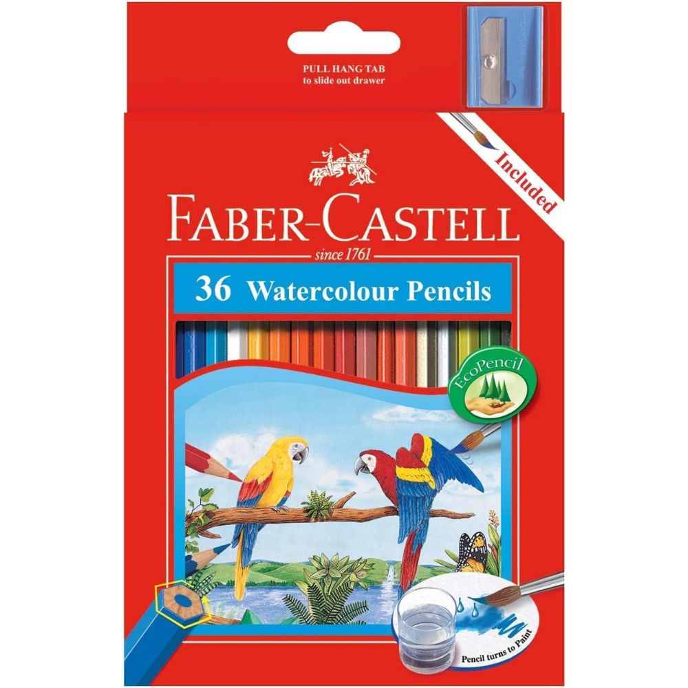 Faber Castell Water Colour Pencils 12/ 24/ 36 Colours Cardboard Pack