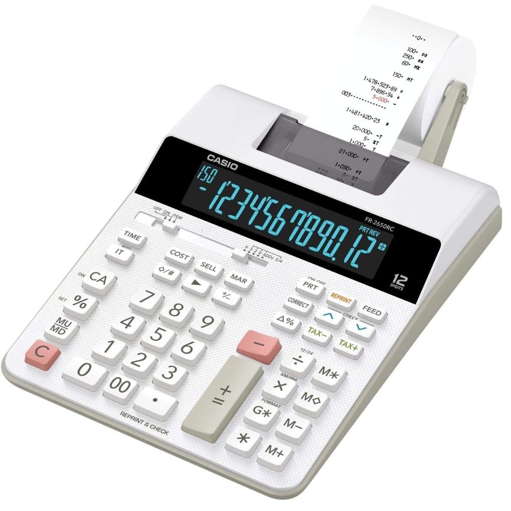 Casio FR-2650RC Desktop Calculator 12-Digit LCD DIGITRON Screen