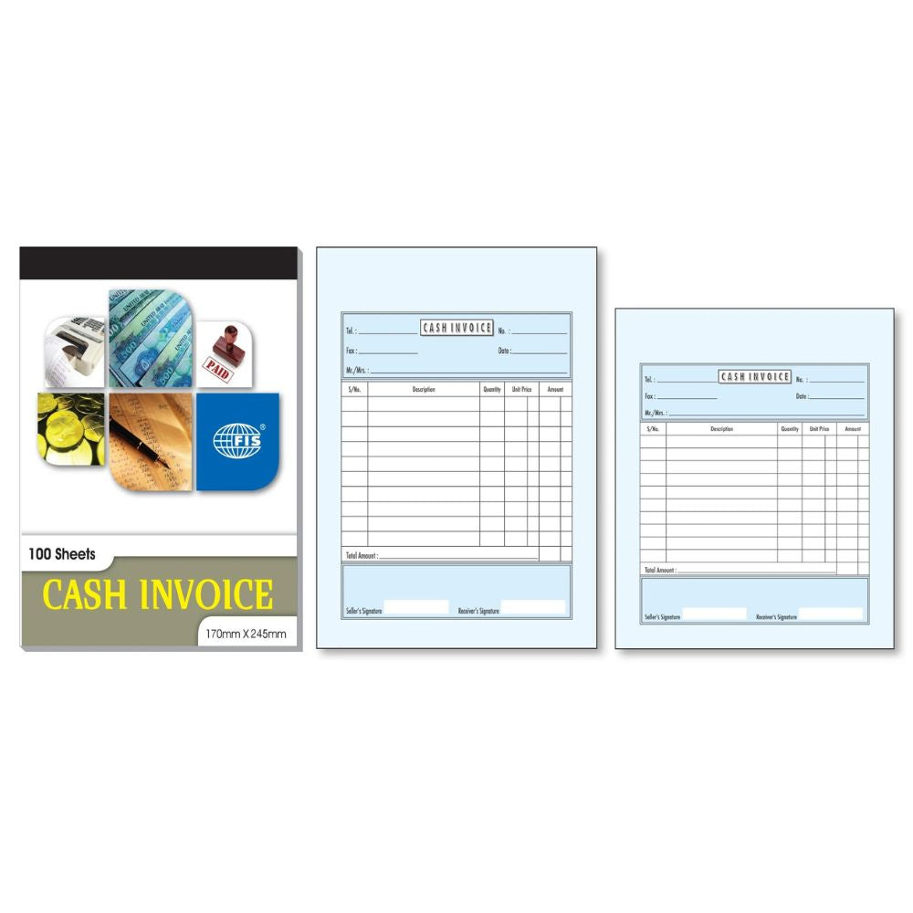 Cash Invoice Book English Bill Book Receipt Book 100 Sheets 170x245mm Carbon Less