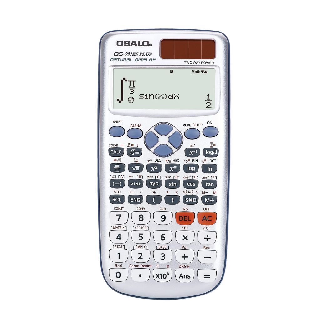 OSALO Scientific Calculator 417 Function 2 Line 10 2 Digits Written Display Solar Scientific Calculator OS 991ES Plus