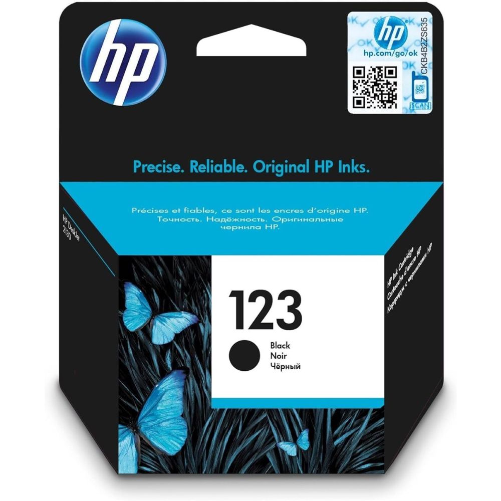 HP 123 Orignal Ink Cartridge Black, Tri Colour