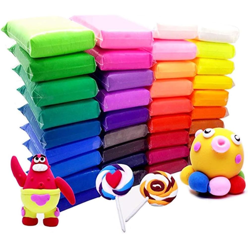 12 / 24 / 36 Bright Colour Air Dry Super Light Clay Craft Kit Modelling Bouncing Clay Artist Studio Toy,