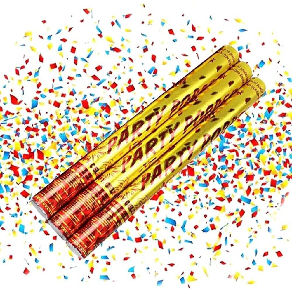Party Poppers with Colorful Confetti 30cm