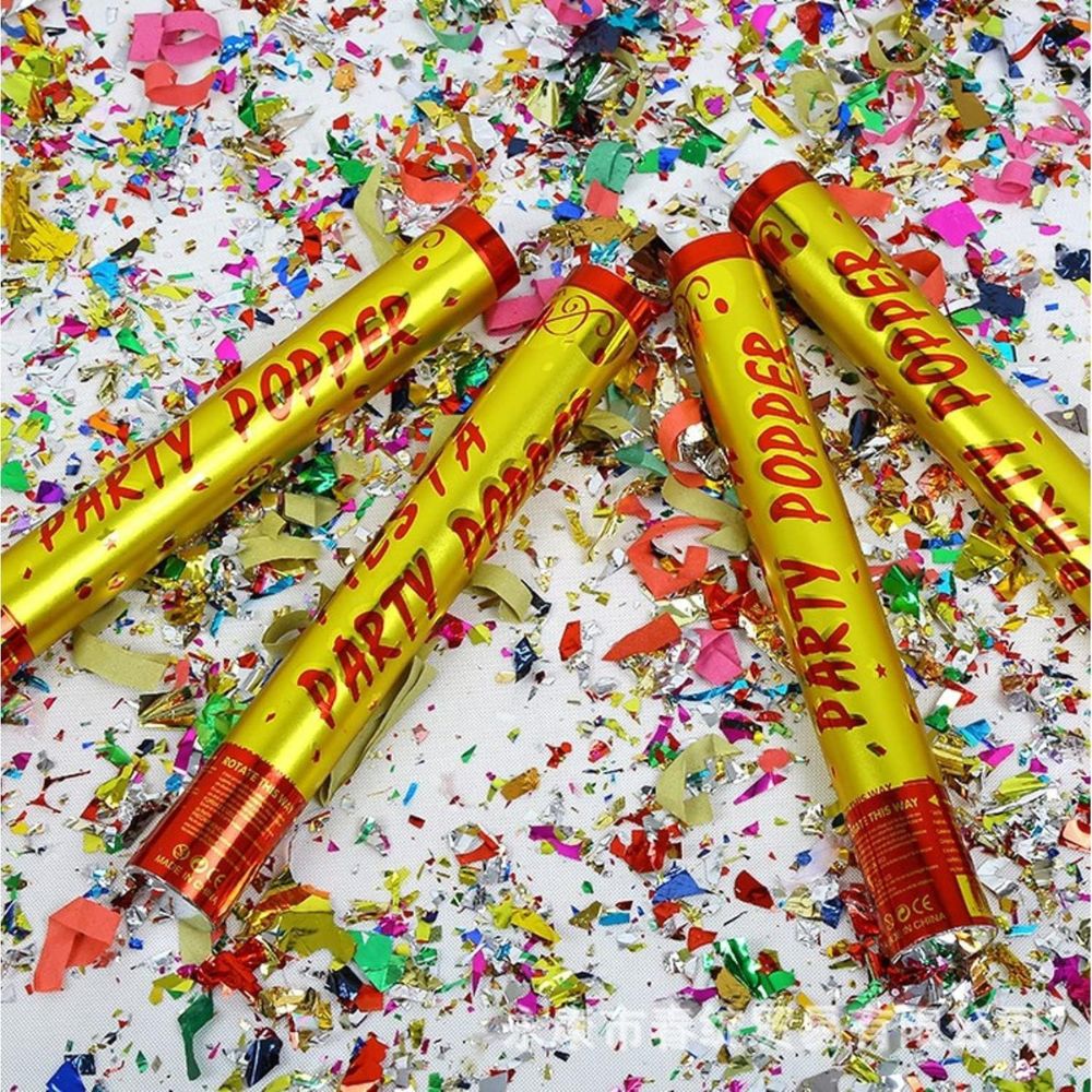 Party Poppers with Colorful Confetti 30cm